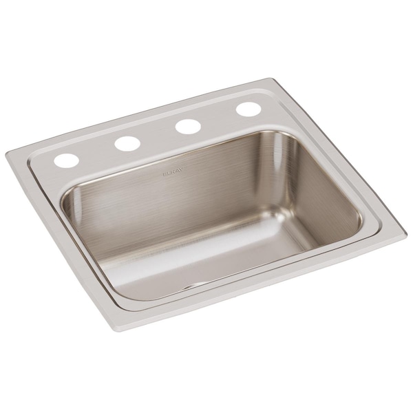 Lustertone Ss 17X16X7.6 Single Bowl Drop-In Sink With Quick-Clip